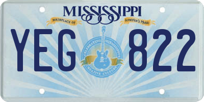 MS license plate YEG822
