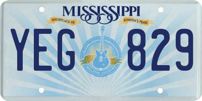 MS license plate YEG829