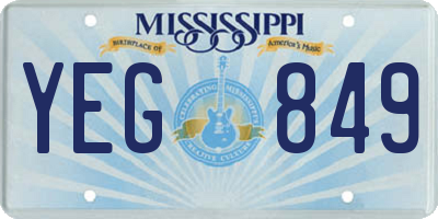 MS license plate YEG849