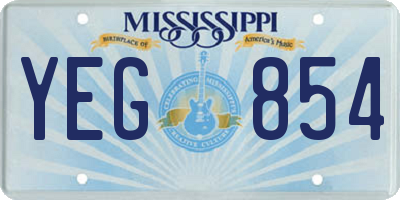 MS license plate YEG854