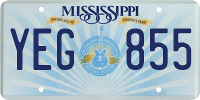 MS license plate YEG855