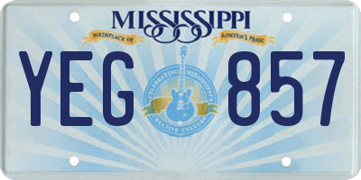 MS license plate YEG857