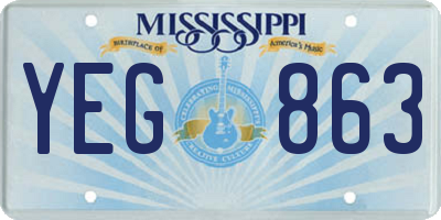 MS license plate YEG863