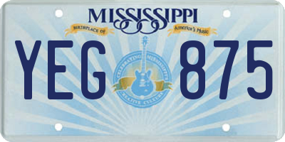 MS license plate YEG875
