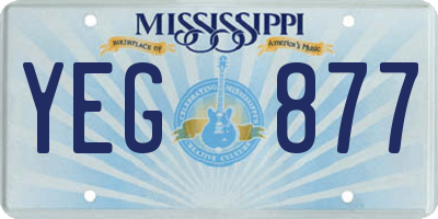 MS license plate YEG877