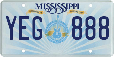 MS license plate YEG888