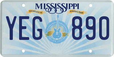 MS license plate YEG890