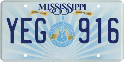 MS license plate YEG916