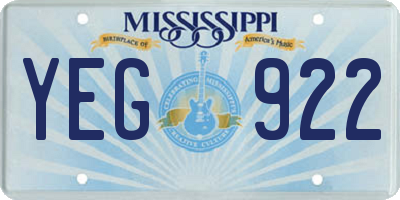MS license plate YEG922