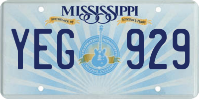 MS license plate YEG929