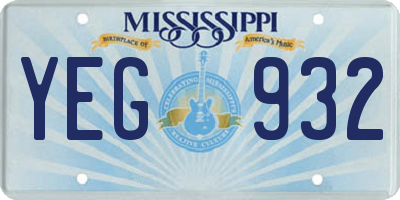 MS license plate YEG932