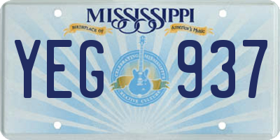 MS license plate YEG937