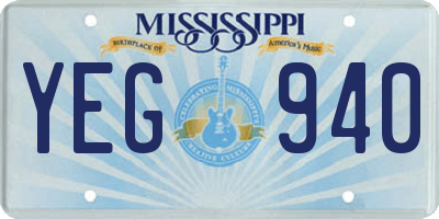 MS license plate YEG940