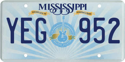 MS license plate YEG952
