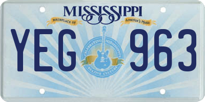 MS license plate YEG963