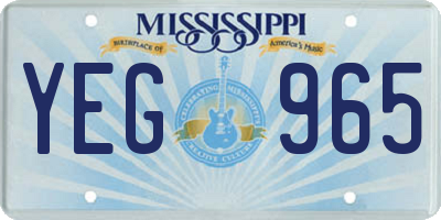 MS license plate YEG965