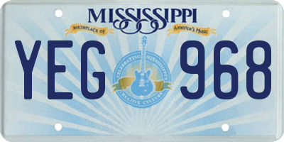 MS license plate YEG968