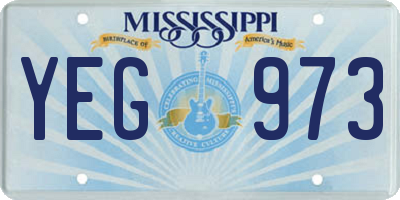 MS license plate YEG973