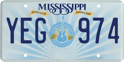 MS license plate YEG974