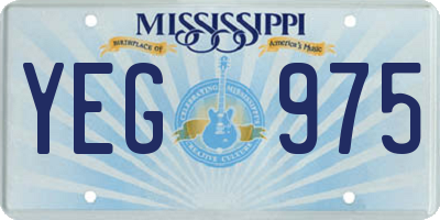 MS license plate YEG975