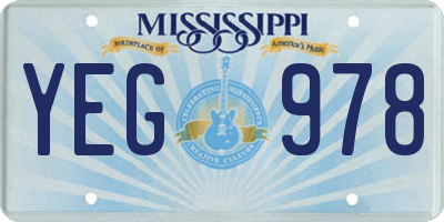 MS license plate YEG978
