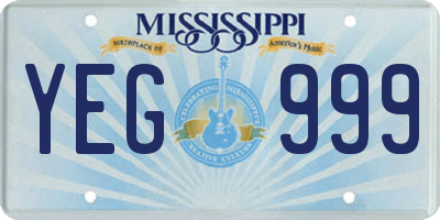 MS license plate YEG999