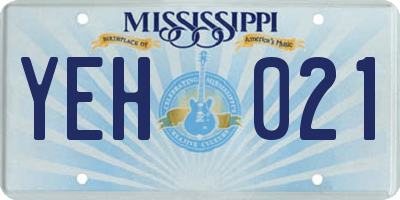 MS license plate YEH021