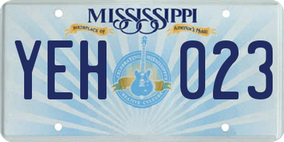 MS license plate YEH023