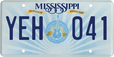 MS license plate YEH041