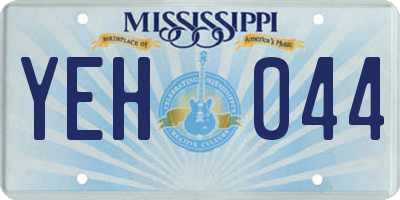 MS license plate YEH044