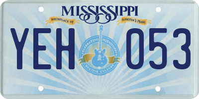 MS license plate YEH053