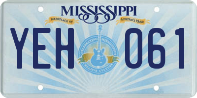 MS license plate YEH061