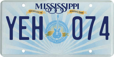 MS license plate YEH074