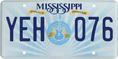 MS license plate YEH076