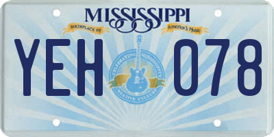MS license plate YEH078