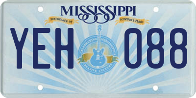 MS license plate YEH088