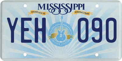MS license plate YEH090