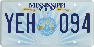MS license plate YEH094