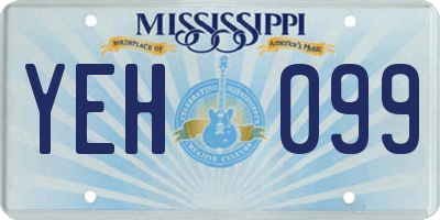 MS license plate YEH099