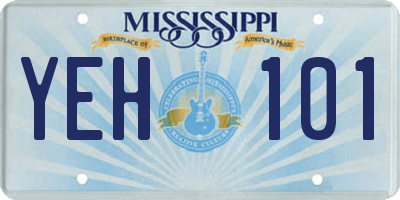 MS license plate YEH101