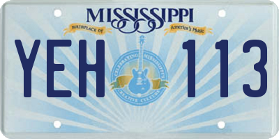 MS license plate YEH113