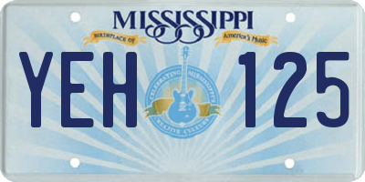 MS license plate YEH125