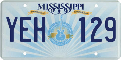 MS license plate YEH129