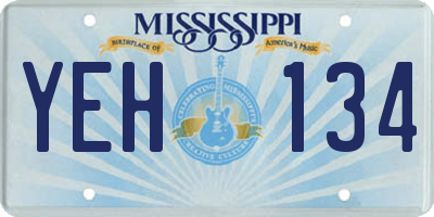 MS license plate YEH134