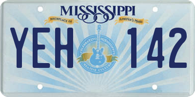 MS license plate YEH142
