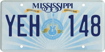 MS license plate YEH148