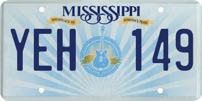 MS license plate YEH149