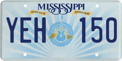 MS license plate YEH150