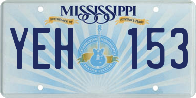 MS license plate YEH153
