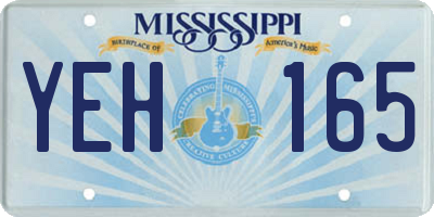 MS license plate YEH165